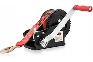 Dragon Winch Cabrestante manual 3500 lbs / 1588 kg con gancho y correa de manivela 10m para embarcaciones pequeñas, motos, vehículos y talleres | Torno manual de dos velocidades