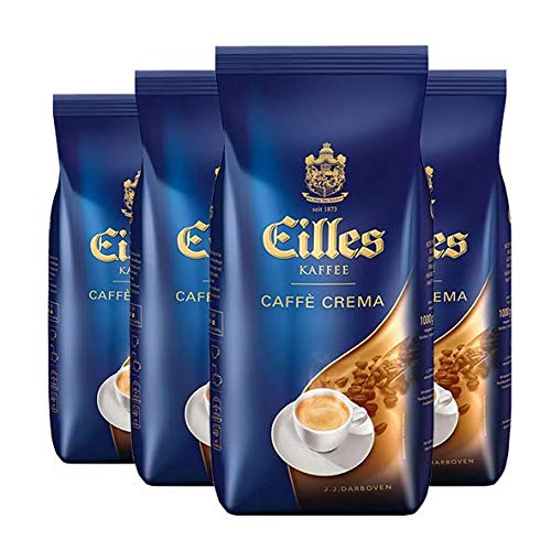 EILLES Kaffee CAFFÈ CREMA Ganze Bohne 4x 1000g (4000g) - Spitzenqualität mit feinster CREMA