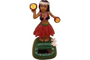 Dubbulon Figuras Danzantes Solares Chica Hawaiana - Juguete con Energía Solar | Bailarina Hawaiana Coche Movedor Decoración del Coche Solar | Hulas De Girl Solar Figura para Coche, Oficina