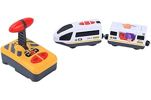 STOBOK Electric Train for Wooden Track Remote Control Train Battery Powered Locomotive with Sound and Light Motorized Toy Vehicles for Kids (No Battery)