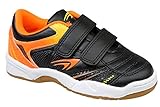 Kinderturnschuhe GIBRA® Kinder Sportschuhe für die Turnhalle, mit Klettverschluss, schwarz/orange, Gr. 33
