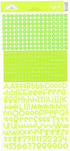 Monochromatic Doodlebug Designs Teensy Type Card Stock Stickers, Limeade