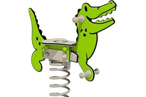 WICKEY Pro - Balancín de plumas con diseño de cocodrilo, color verde, para parques infantiles y escuelas