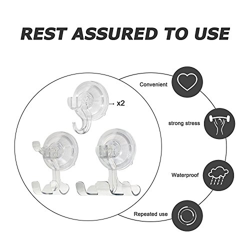 GlobaLink® große Wandhaken Befestigen ohne Bohren [4 Pack] Supertragfähigkeite Wasserdichte Haken Handtuchhaken Handtuchhalter - 3