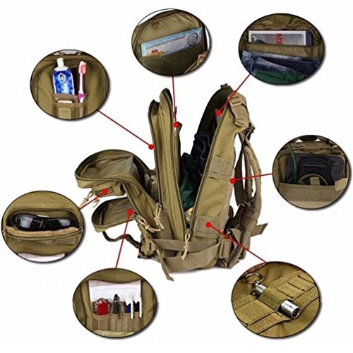 hmilydyk Tactical MOLLE Rucksack army Patrol 3P Military Sport Tasche für Camping Wandern Trekking wasserdicht 25L hautfarben