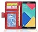 Produktbild Cadorabo Hülle für Samsung Galaxy A5 2016 (6) - Hülle in Inferno ROT – Handyhülle mit 3 Kartenfächern - Case Cover Schutzhülle Etui Tasche Book Klapp Style