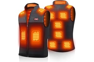 vapesoon Heated Gilet Heating Vest with 11 Heating Zones,3 Adjustable Temperature Electric USB Rechargeable Winter Thermal Vest Warm for Outdoor Camping Riding Hiking (Battery Pack Not Included)