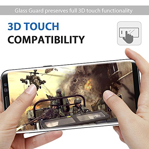 Galaxy S8 Plus Displayschutz, Samione 3D Full Coverage Screen Protector Galaxy S8 plus Displayschutz Schutzfolie Panzerglas Tempered Glass Hartglas für Samsung Galaxy S8 Plus – Schwarz(1 Pack) - 2