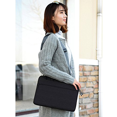 Cuitan 15-15.4 Zoll Notebooktasche für Apple MacBook Pro / Lenovo / HP / ASUS / Acer / Toshiba / Dell, Laptoptasche Laptophülle Handtasche Schultertasche Umhängetasche Sleeve für Notebook 15″-15.4″ – Schwarz - 5