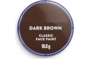 SK INFINITY | Classic Face and Body Paint 18 ml Professional Water Based, Single Cake Makeup Supplies for Adults, Kids (Classic Dark Brown)