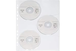 Grafoplás 13670000. Lot de 10 pochettes CD A4 en polypropylène transparent