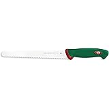 Sanelli Premana Professional Coltello Pane, Acciaio, Verde/Rosso, Lama 24 cm