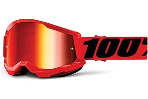100% MASCHERA STRATA 2 JUNIOR RED - LENTE A SPECCHIO ROSSA