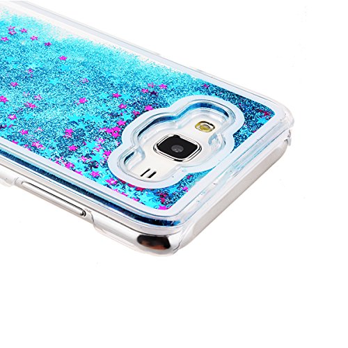 Funda Samsung Galaxy J5  We Love Case Bling Arena Funda Samsung Galaxy J5 2015 Glitter Fluido L  quido Movediza Lentejuelas  Quicksand Estrellas Funda Para Samsung J5 2015 Carcasa PC Casco De Pl  stico Duro Cascara Sparkle Brillar Claro Cristal Caso Bumper Case Cover Cubierta De Protecci  n Anti Ara  azos Choque Absorci  n Protector Creativo Dise  o Dibujo Star Azul