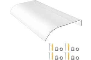 ‎VIGEVEE Vigevee Vordach für Haustür 40x80cm Transparent Polycarbonat Pultvordach Pultbogenvordach Wallbox Überdachung Haustürvordach Türdach für Balkon Fenster Hauseingang Regenschutz