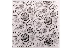 KWELLAM Rose Flowers Leaves Plastic Embossing Folders for Card Making Scrapbooking and Other Paper Crafts,15x15cm