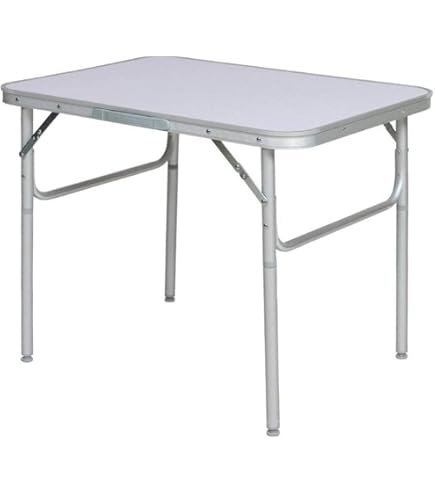 Tavolo Pieghevole Da Picnic In Alluminio - 75x55x59 Cm - Gambe Regolabili - Per Esterno