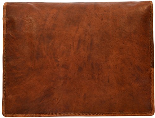 Gusti Leder nature „Max“ Umhängetasche 37 cm x 28 cm x 10 cm Laptoptasche 15,4″ College Ledertasche Vintage Braun U4 - 8