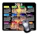 Produktbild Mauspad für Gaming Mousepad, bequem, gummierte Unterseite, Rutschfest für Computer, Laptop, personalisierbares rechteckiges Mauspad 2019, Kalender-Flammendes Skelett-Schlagzeug-Set