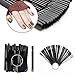 Produktbild 50 Stück schwarz Nagel Spitzen Fan-Form polnischen Palette Farbkarte klar falsche Praxis Starter Kit Nails polnischen Farbkarte Nail Art Tools Nagel Farbdisplay Set für Nageldesign