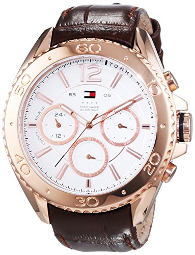 Tommy Hilfiger Owen Herren Armbanduhr, Analog, Quarzuhrwerk, weies Zifferblatt, Lederband, braun 1791031 Tommy Hilfiger Owen Herren Armbanduhr, Analog, Quarzuhrwerk, weies Zifferblatt, Lederband, braun 1791031