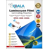 Koala Papers Laminasyon Filmi A4 Ultra Parlak 125 Micron 25 Adet Dayanıklı Kaplama