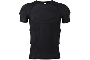 VGEBY1 Hombres Chaleco Acolchado de Silicona antichoque Pantalones Cortos Pantalón de protección, Deportivo de compresión Shorts Protector de Costilla Leg Traje Protector(Camiseta)