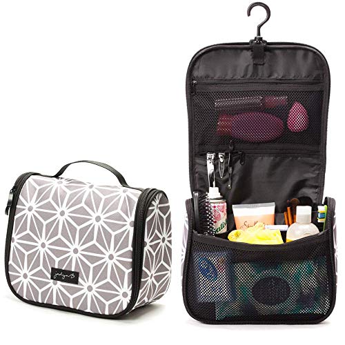 Jadyn B Neceser de baño Neceser Colgante para Productos de baño y Organizador de Maquillaje de Viaje para Mujer (Geometric Gray)