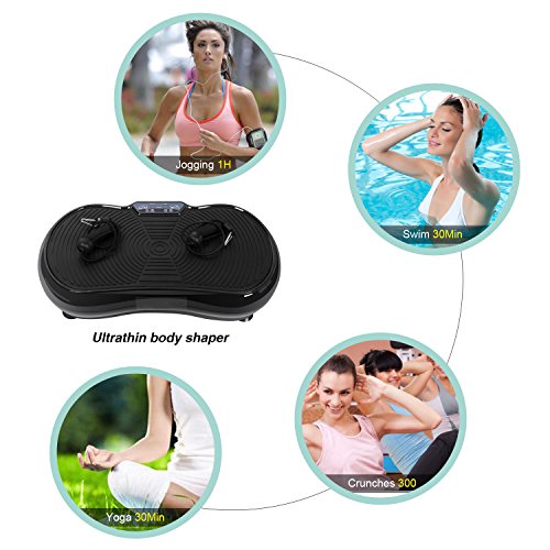 AMDirect mobile Vibrationsplatte, platzsparend, Fitnessstation, 2 Fitnessbänder, Vibrationstrainer mit großer rutschsicheren Trainingsfläche, 99 unterschiedliche Geschwindigkeiten - 7