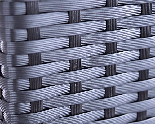 Pflanzkübel Blumenkübel Blumentopf Polyrattan Quadrat LxBxH 50x50x50cm schwarz. - 3