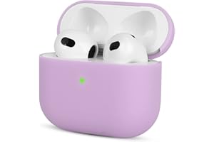 Kompatibel mit AirPods 3 Generation Hülle 2021, Mocarheri Ultra-dünnes, Silikon Stoßfeste Weiches Schutzhülle für AirPods 3, Voller Schutz für AirPods 3 Case Cover, Front-LED Sichtbar, Helles Lila