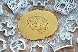 pragelpass  Gehirn Ausstechform 6cm Präge-Ausstecher 3D Keksausstecher Halloween Cookie Cutter Backen Fondant Plätzchen
