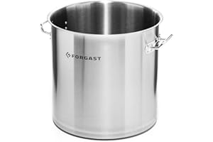 Forgast Marmite basse en inox 50L Haute Adapté à l'induction, gaz, électrique Marmite en inox Lavable au lave-vaisselle 50L40cm