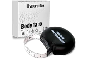 Hypercube Body Tape Measure - 80 Inch 200 cm Retractable Mini Measuring Tool - Tracker for Weight Loss & Body Fat Measurements - Waist/Bra Measurement Kit