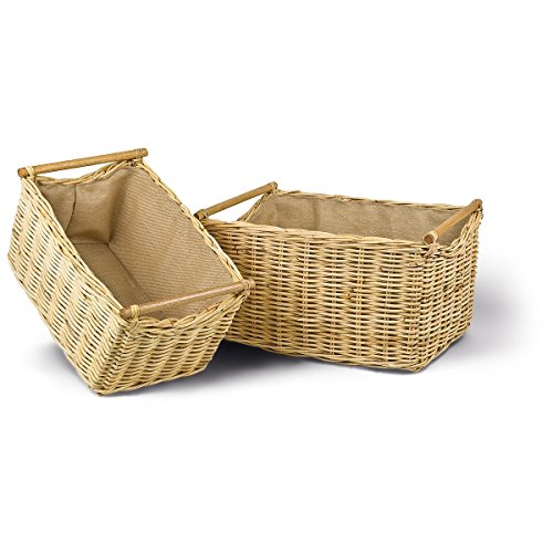 Kaminholzkorb rechteckig, hellbraun, T 47cm x B 65cm x H 36cm