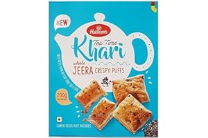 SARAS FLAVOURS OF ASIA Haldiram's Jeera Khari 200g (Pack of 2) | Crispy Cumin Flavored Puff Pastries | Authentic Indian Snack