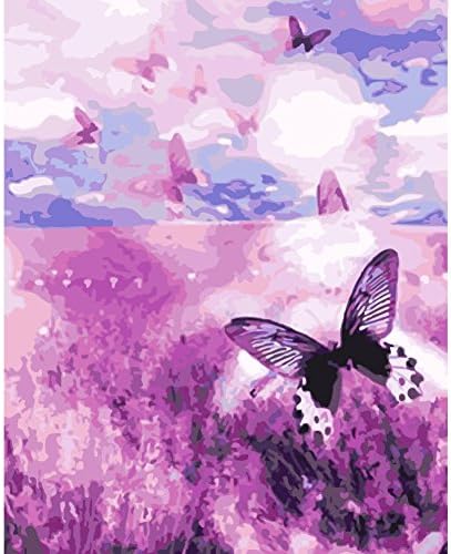 DIY Oil Painting,Onezi Paint By Number Kit-the Sea of Lavender ,Canvas with Brushes 16*20 inch