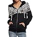 Produktbild JYJM 2018 Damen Kapuzenpullover,Frauen Kapuzenpullis Outerwear mit Kapuze Revers Sweatshirt Sweater Lose Wintermantel Parka Blivener Kapuzenjacken Zip Up Damen Herbst Winter Leopard Print Jacke