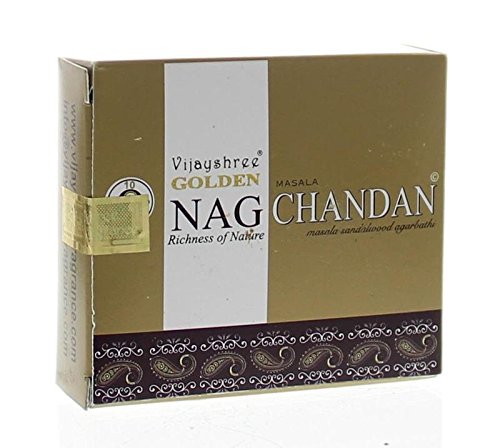 Vijayshree Golden Nag Chandan Sandalwoofd Cônes d'encens X 12 boîtes