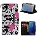 Produktbild Leder Brieftasche Hülle für Samsung Galaxy S9,Shinyzone Bunt Niedlich Karikatur Tier Liebe Herz Panda Gemalt Muster Flip Ständer Handytasche,[Metall Magnetverschluss][Kartenfächer & Handschlaufe] Ganzkörper Schutzhülle für Samsung Galaxy S9