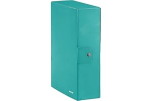 Leitz - Boîte de classement, fermeture à bouton, en carton plastifié, format 25 x 35