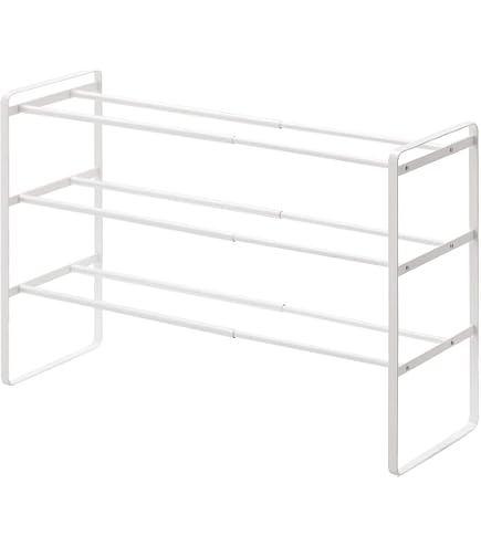 Scarpiera Estensibile Yamazaki Frame: 3 Ripiani In Acciaio Per Ingresso, Design Giapponese