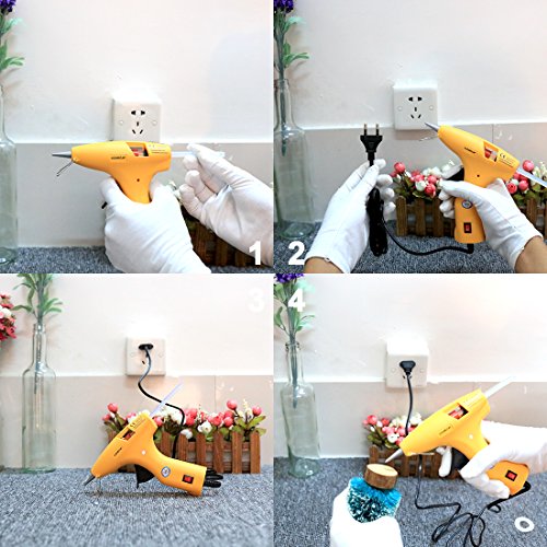 CCbetter 30W mini Heißklebepistole kit mit 25 Stück Klebesticks,gelb - 5
