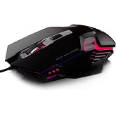 EvoFox New and Upgraded Spectre Wired Gaming Mouse with Up to 7200 DPI Gaming Sensor | 6-Button Design | Upto 7 Million Clicks | 7 Colours Rainbow Lighting | 1.5m Braided Cable (Black)