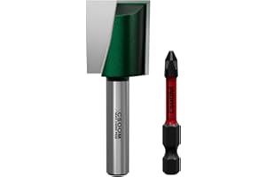 CSOOM 8mm Schaft Professional Bodenreinigung Fräser, mit Schlagmagnetbits, Schaftfräser, Holzbearbeitungswerkzeug Bit (22mm)