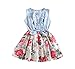 niceEshop(TM) Baby Girl Princess Sleeveless Denim Splice Sun Party Dresses