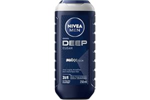 NIVEA MEN DEEP Shower Gel 3in1, Micro-Fine Clay, Woody Scent, 250ml