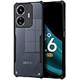 Fashionury TPU+Plastic Shockproof Crystal Clear Back Cover Case for Iqoo Z6 Lite 5G 360 Degree Protection Protective Design Transparent Back Cover Case for Iqoo Z6 Lite 5G Black Bumper
