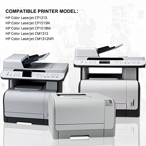 4 Pack Cool Toner kompatibel CB540A CB541A CB542A CB543A 125A Toner für HP Color LaserJet CP1215 CP1515N CP1518NI, CM1312 CM1312NFI, Schwarz 2.200 Seiten, Color je 1.400 Seiten - 5