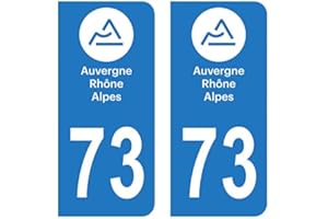 HADEXIA Autocollant Stickers Plaque immatriculation Voiture Auto département 73 Savoie Logo Région Auvergne-Rhône-Alpes